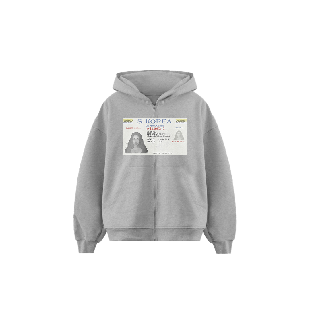 "LARA" Gray ID Zip Up