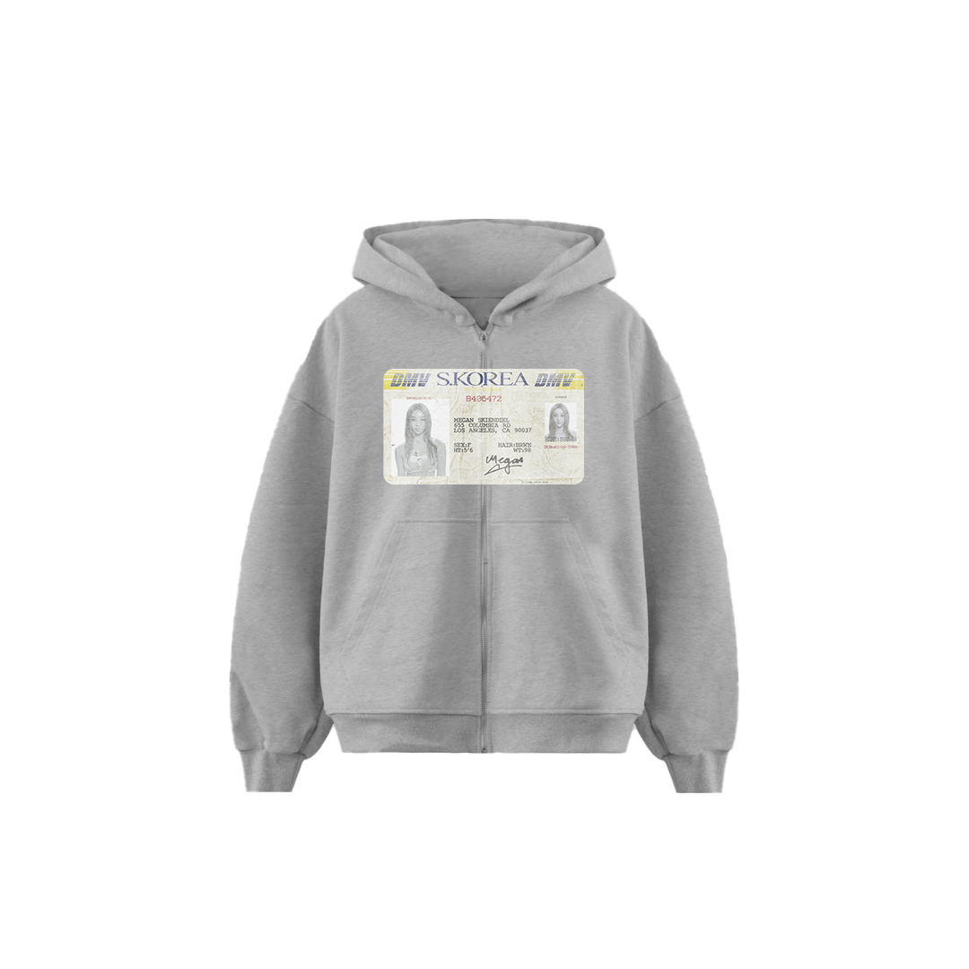 "MEGAN" Gray ID Zip Up