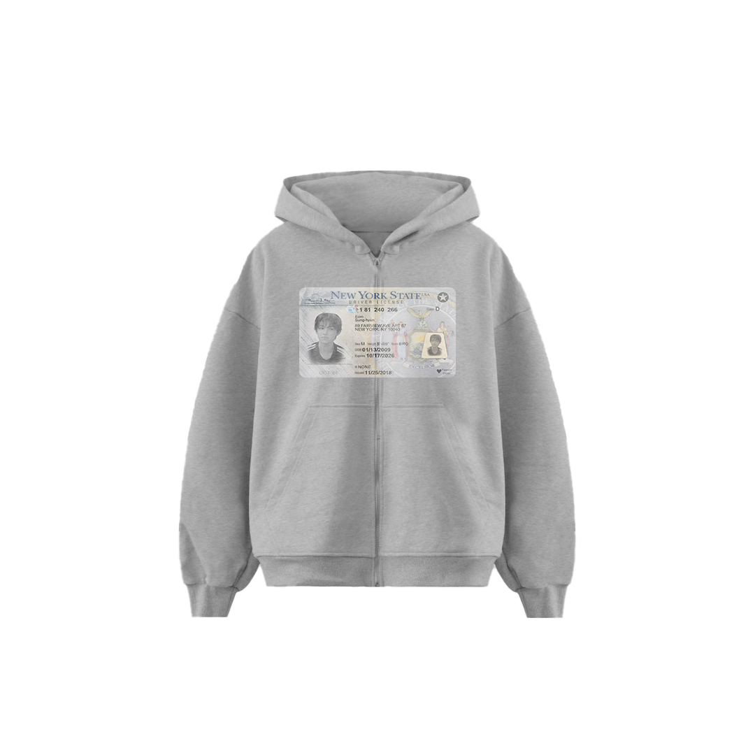 "SEONGHYEON" Gray ID Zip Up