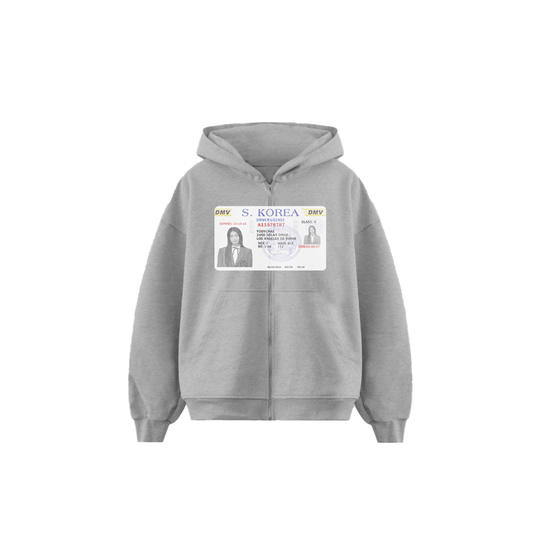 "YOONCHAE" Gray ID Zip Up