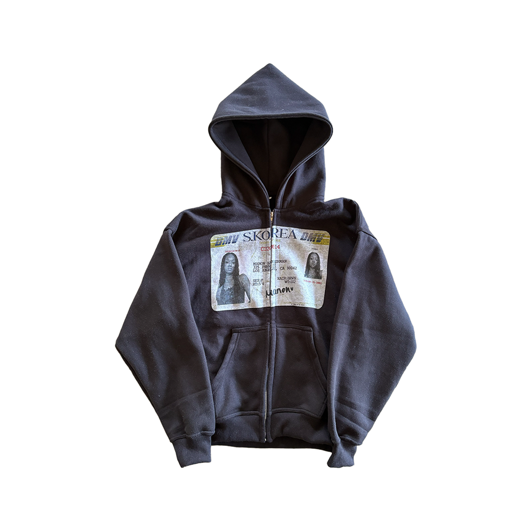 "MANON" Black ID Zip Up