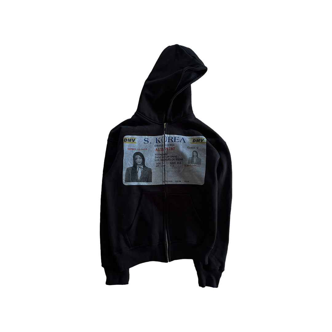 "YOONCHAE" Black ID Zip Up