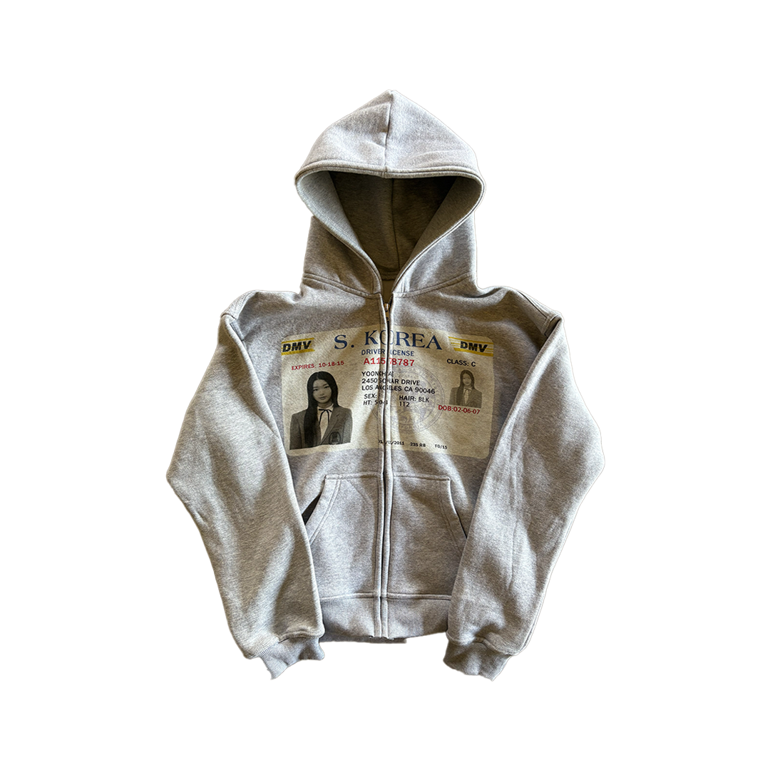 "YOONCHAE" Gray ID Zip Up